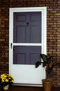 Self-Storing Storm Door